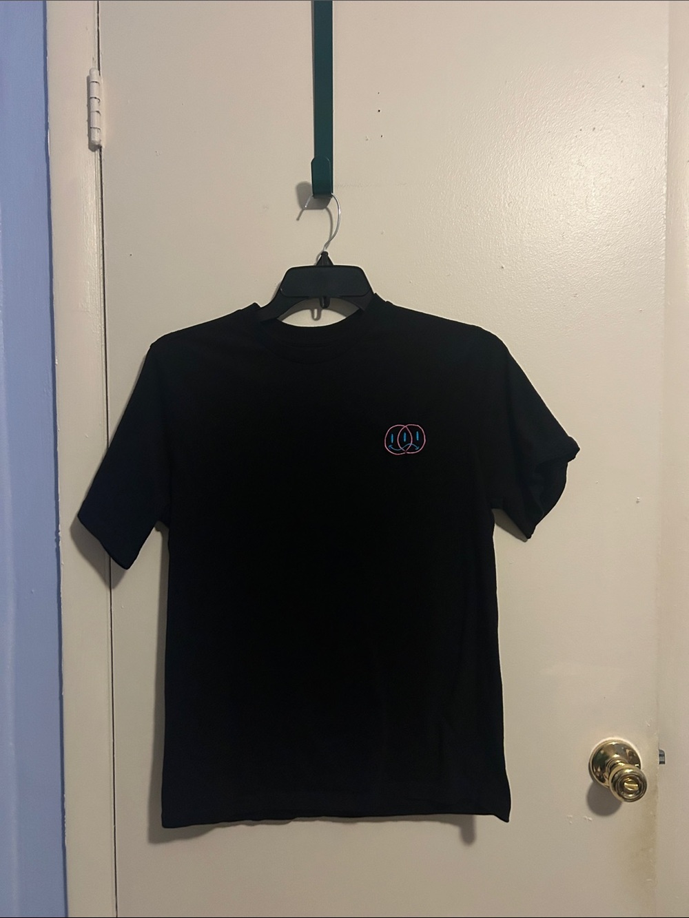 Eighty Eight Brand L Black, Pink, Blue Smile Sad Face Short Sleeve Shirt